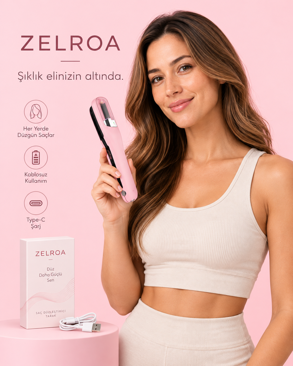 ZelroaTR™ FabricPro Saç Kırık Giderici Düzleştirici